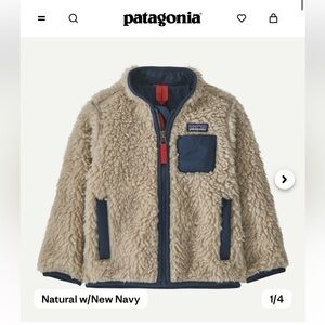 Never worn! patagonia Retro-X furry Fleece Jacket size 4T boy or girl